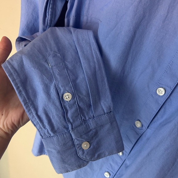 Tommy Hilfiger Classic Chambray Blue 100% Cotton Button Down Size M Office - Picture 5 of 13